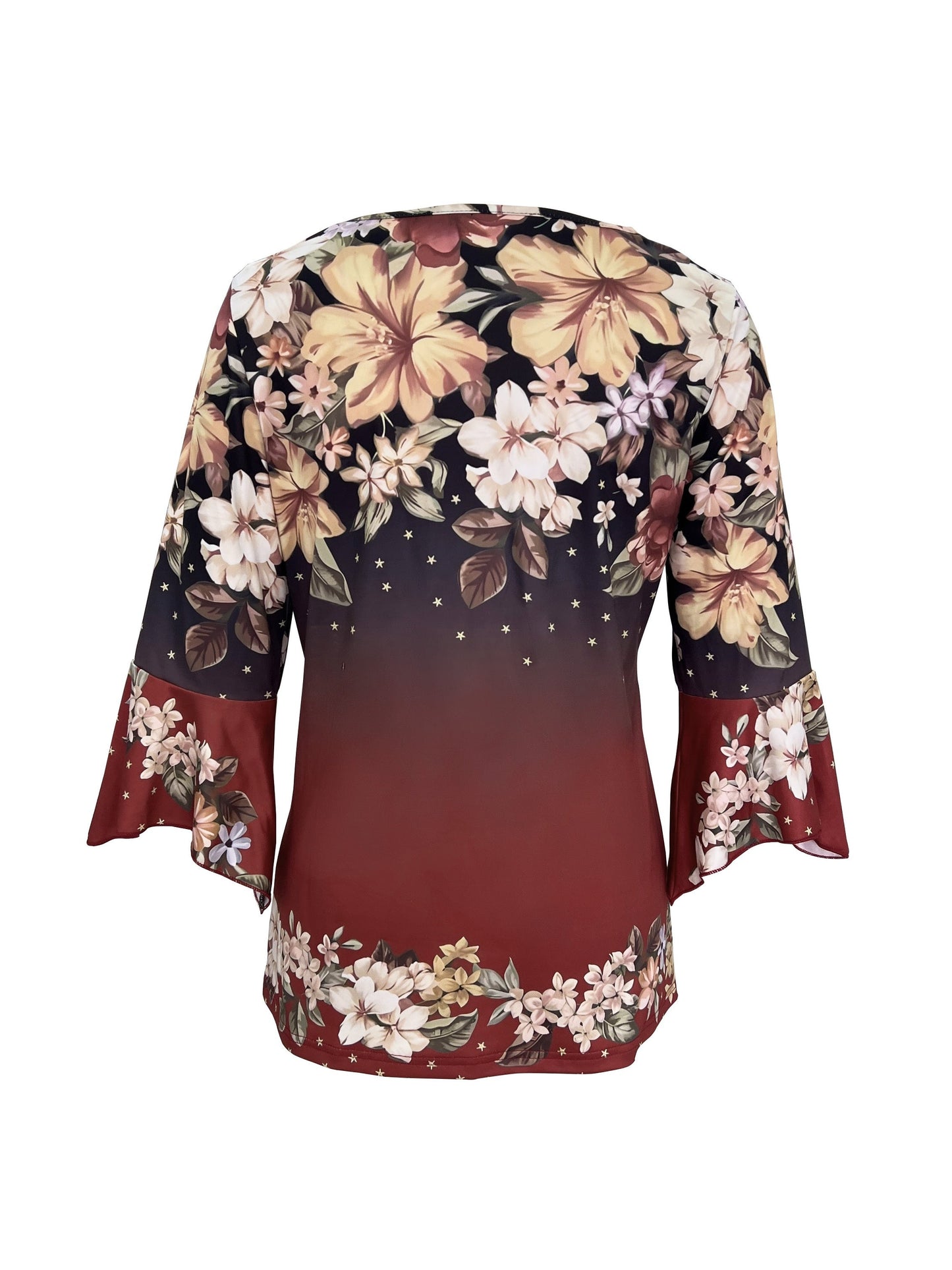 Marivelle | Floral V-Neck Top