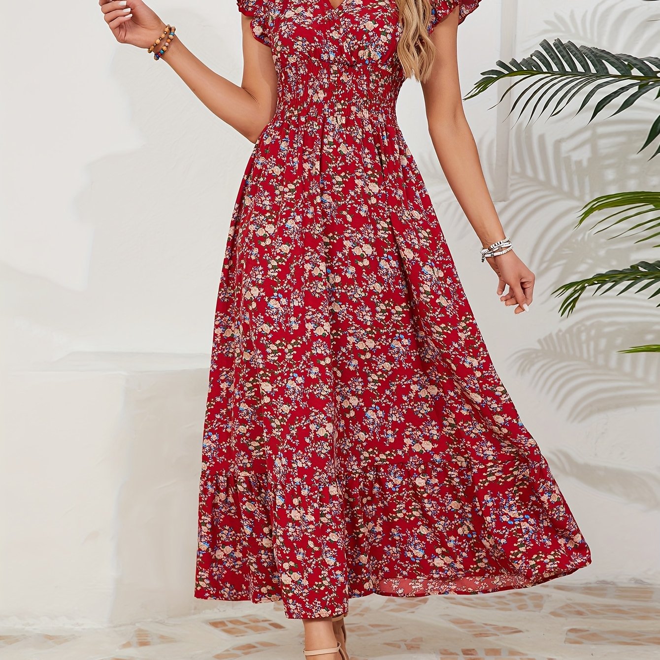 Evelisse | Long Floral Wrap Dress