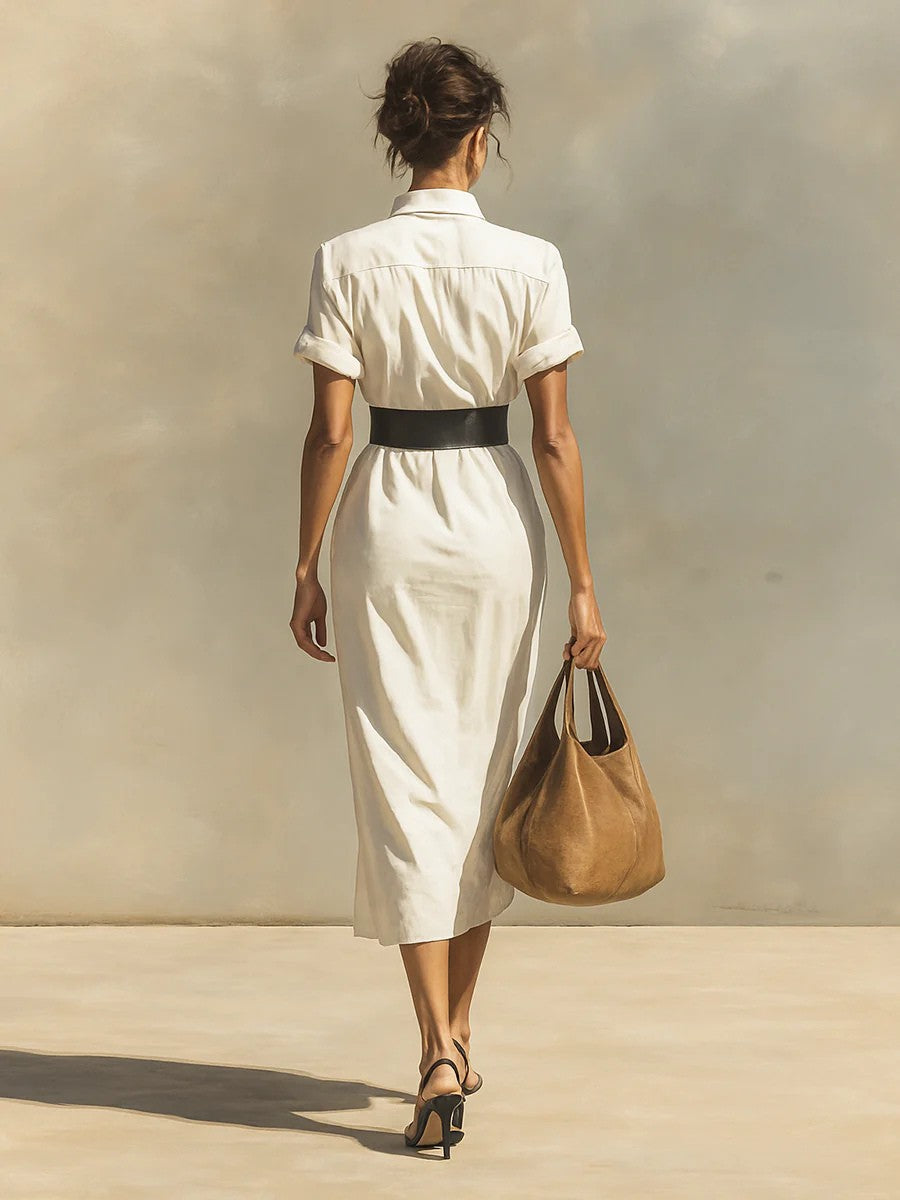 Aveline | Belted Midi Dress