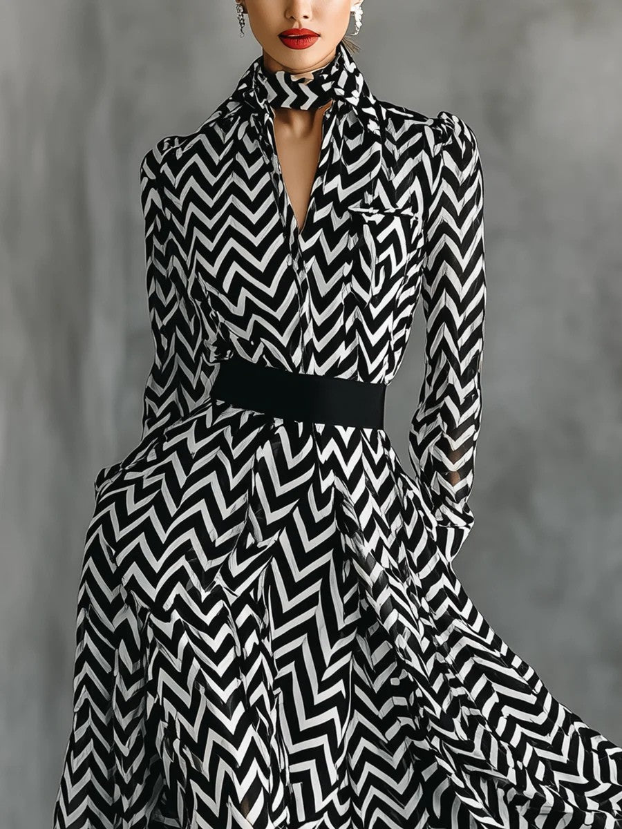Ismara | Striped Chiffon Maxi Dress