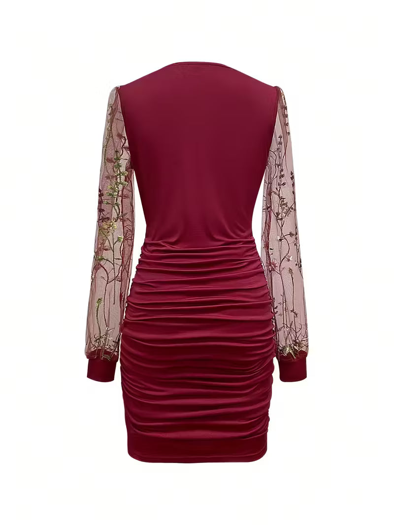 Aurélise | Sheer Sleeve Bodycon Dress