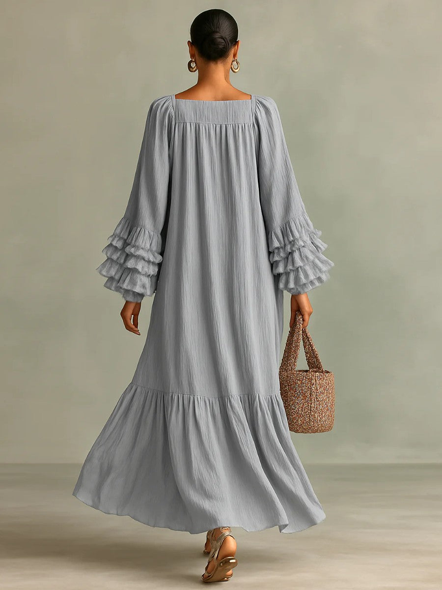 Anivelle | Pleated Chiffon Maxi Dress