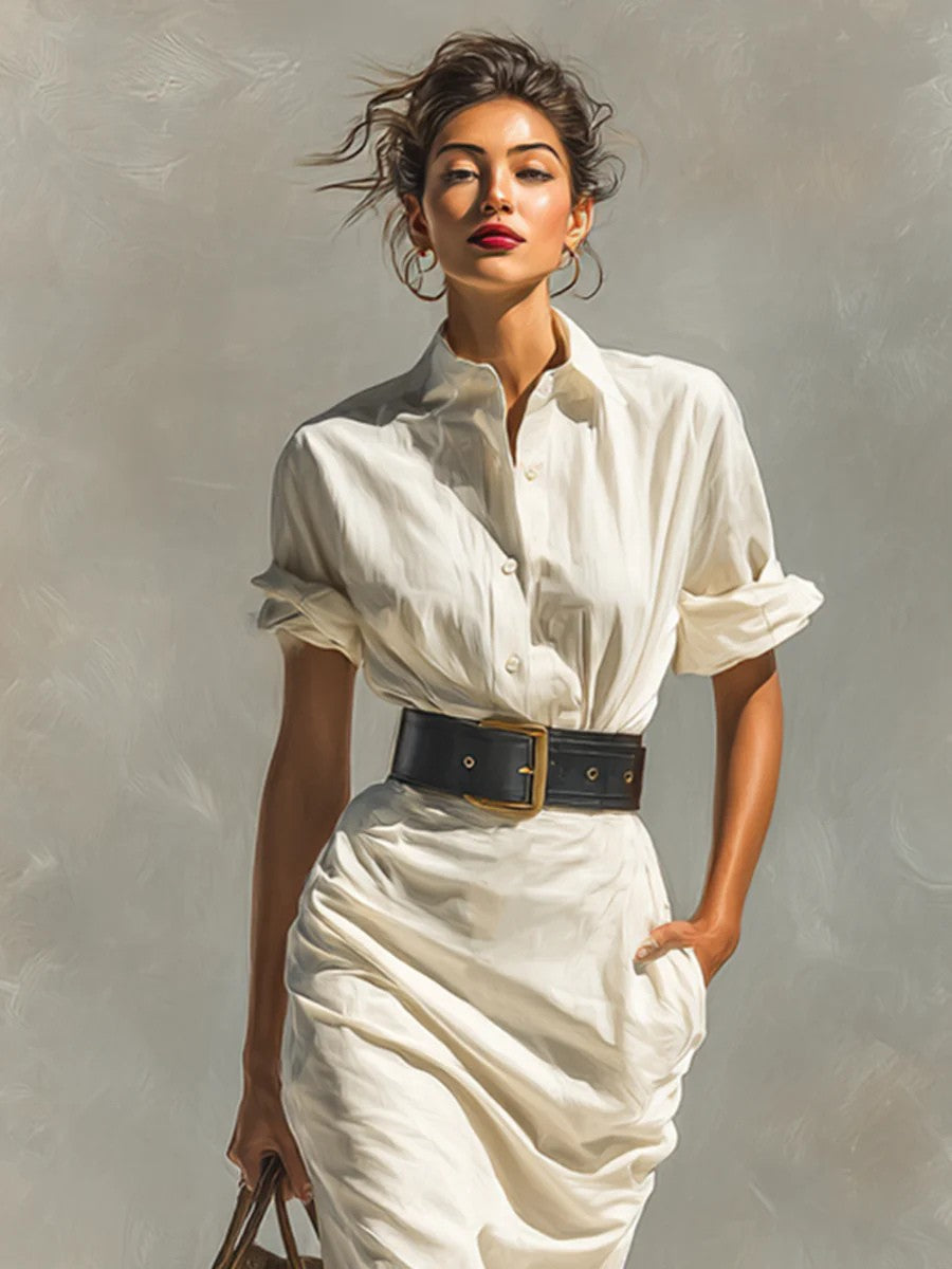 Aveline | Belted Midi Dress