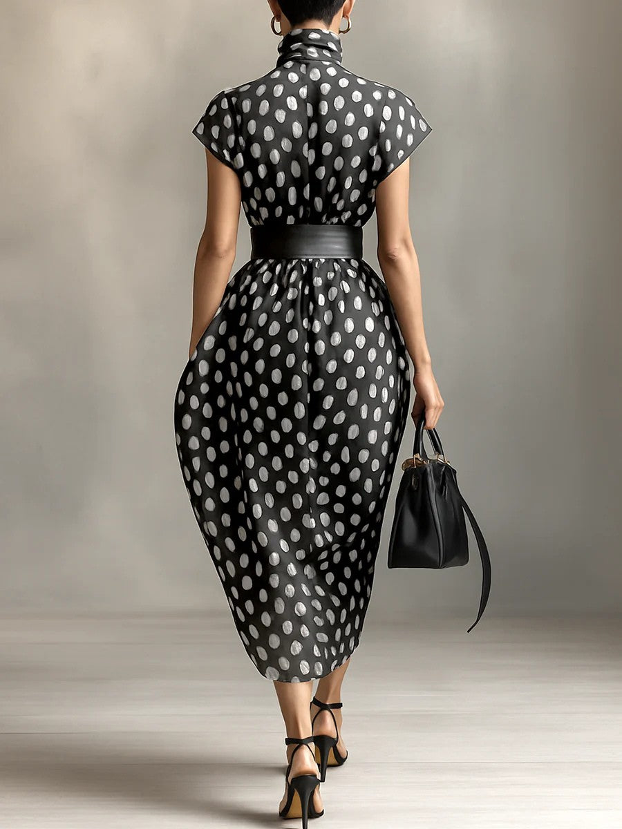 Elowen | Polka Dot Chiffon Maxi Dress