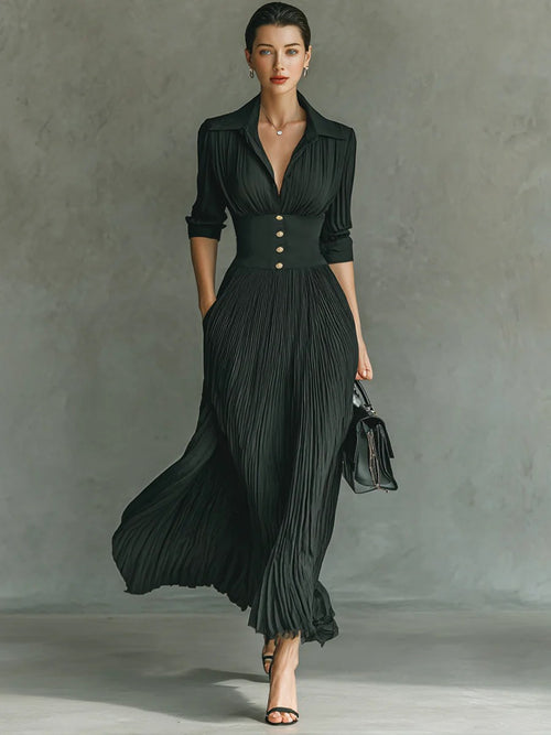 Arielle | Lapel Maxi Dress