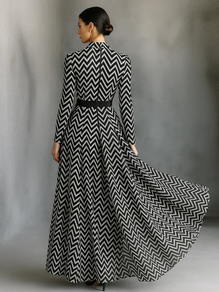 Ismara | Striped Chiffon Maxi Dress