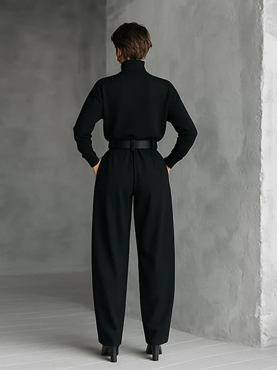 Novira | Black Turtleneck Set