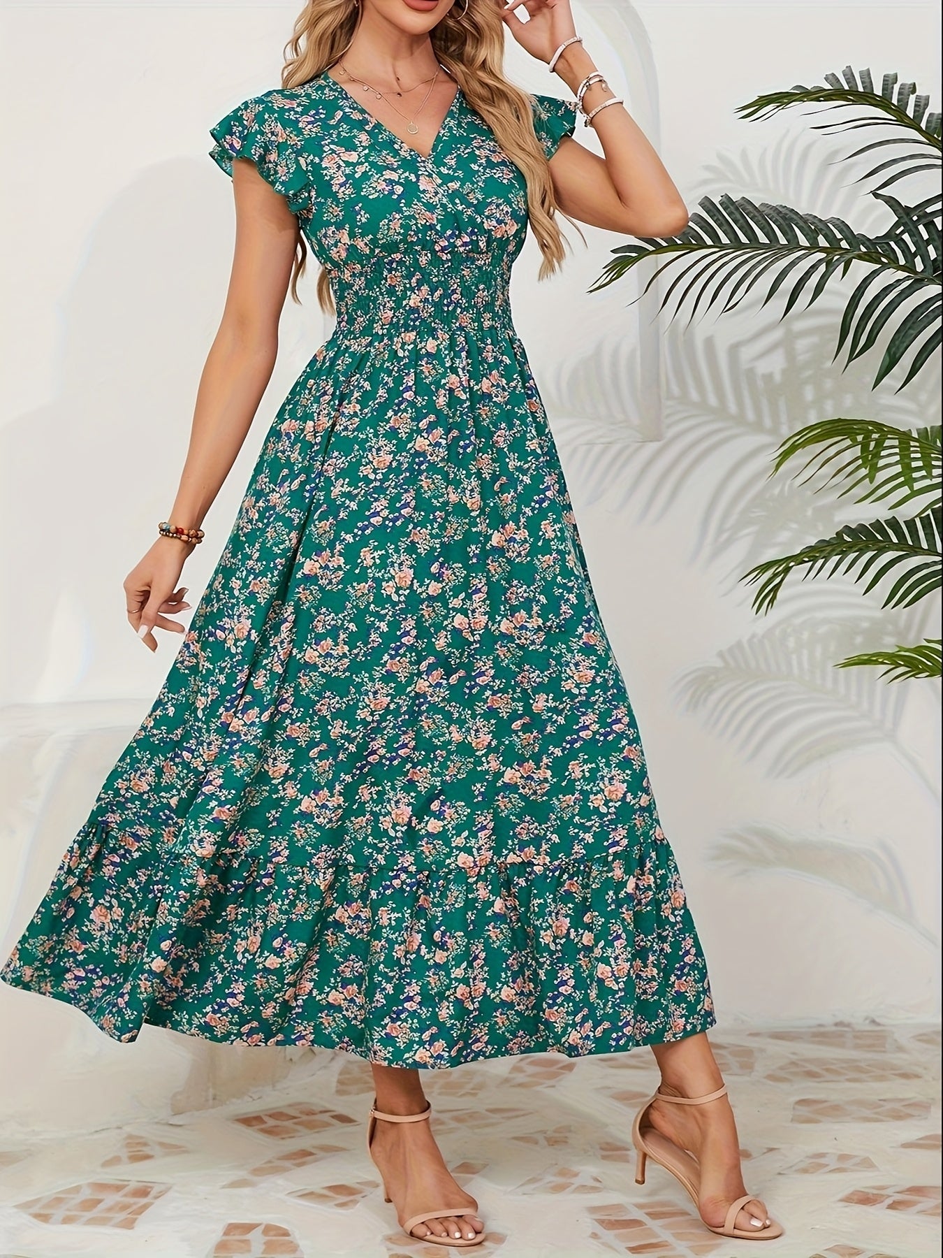 Evelisse | Long Floral Wrap Dress
