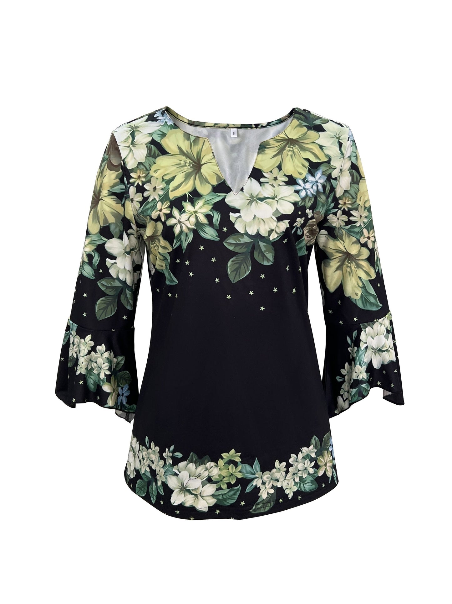 Marivelle | Floral V-Neck Top