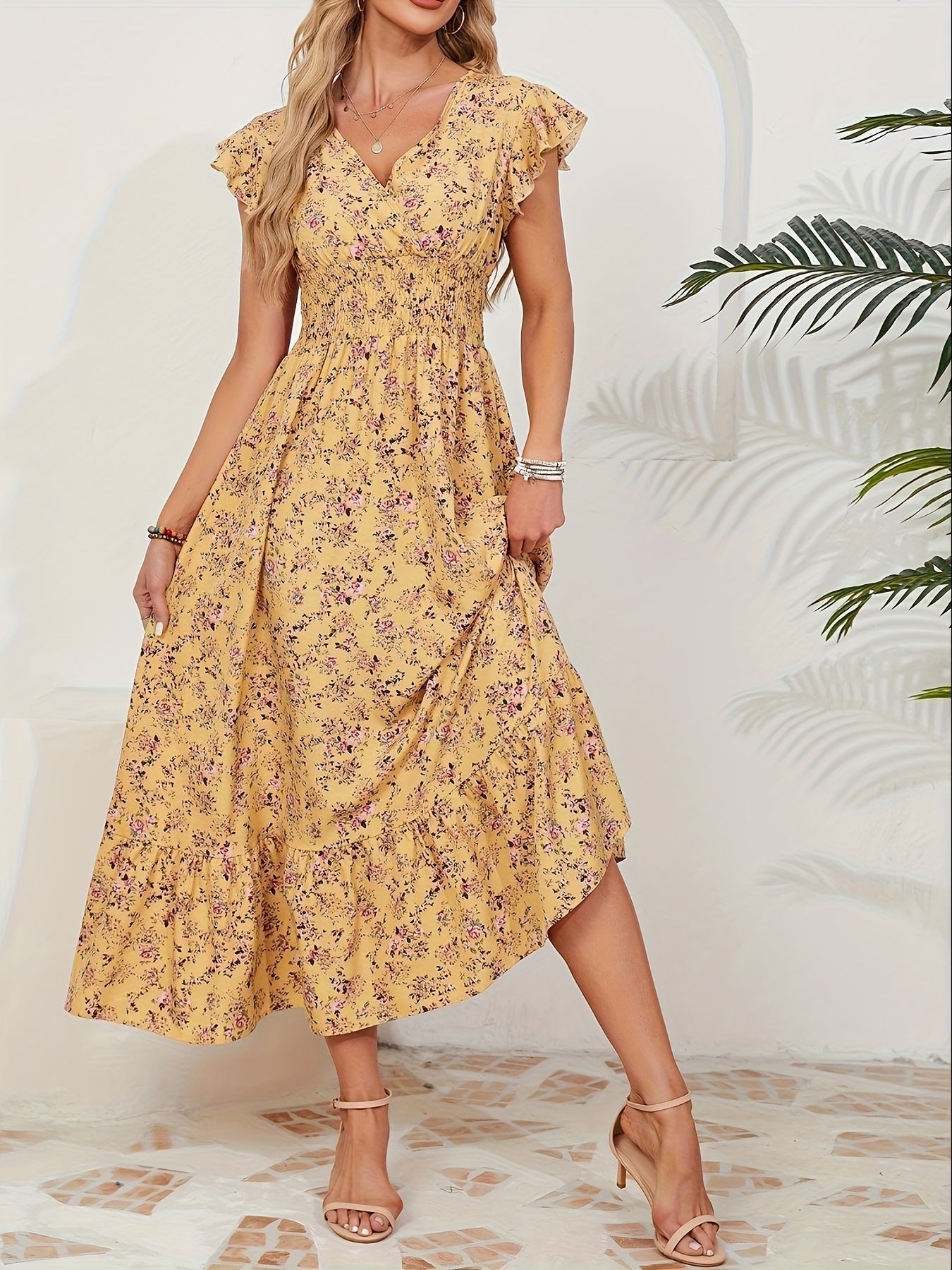 Evelisse | Long Floral Wrap Dress