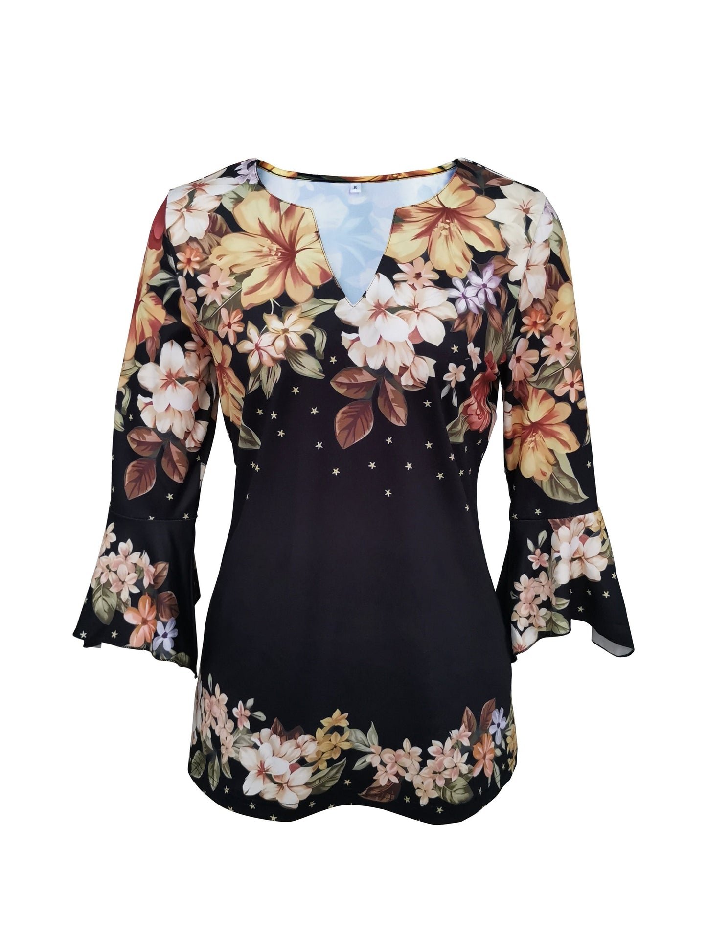 Marivelle | Floral V-Neck Top