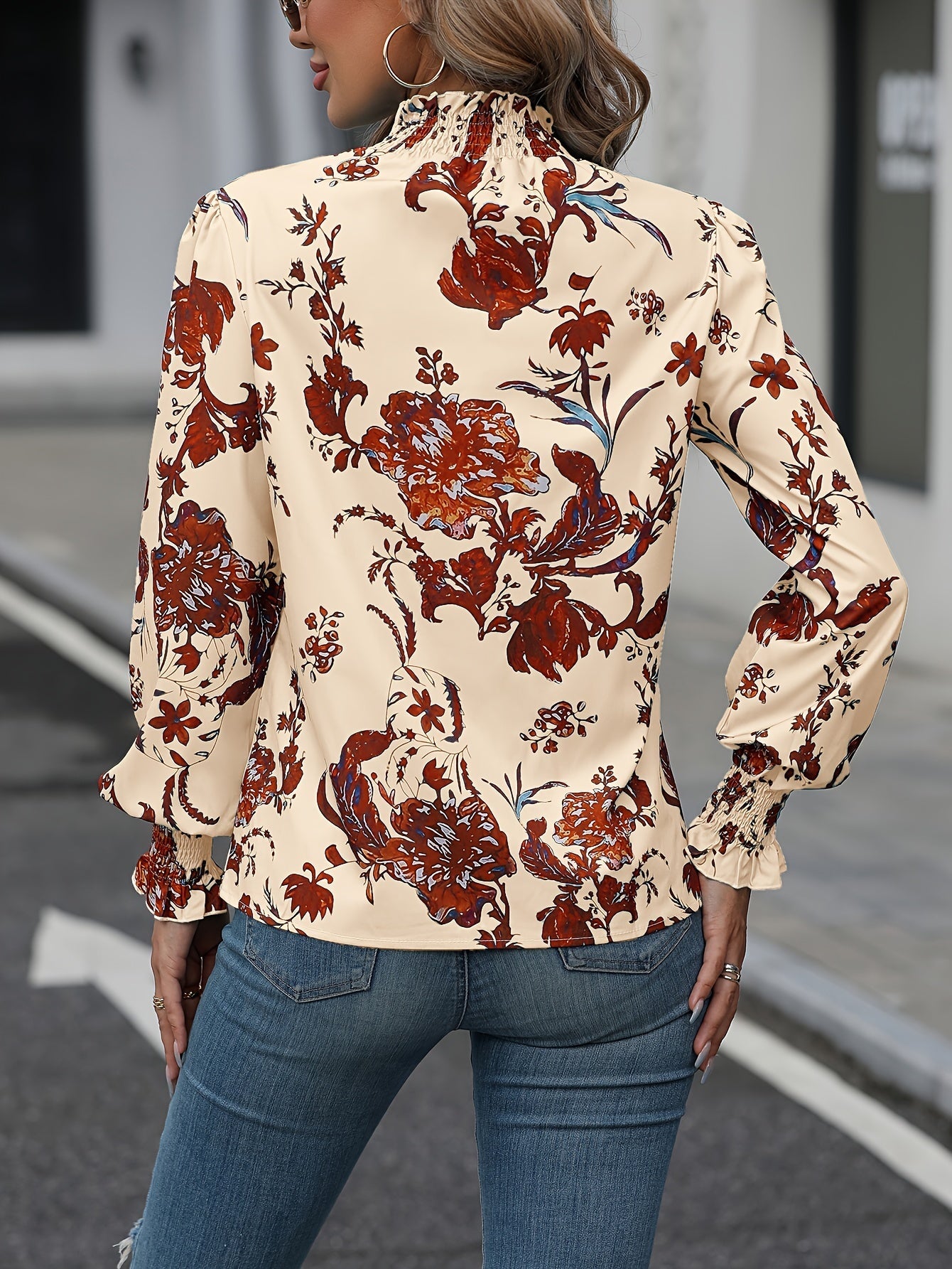 Veylisse | Floral Stand-Collar Shirt