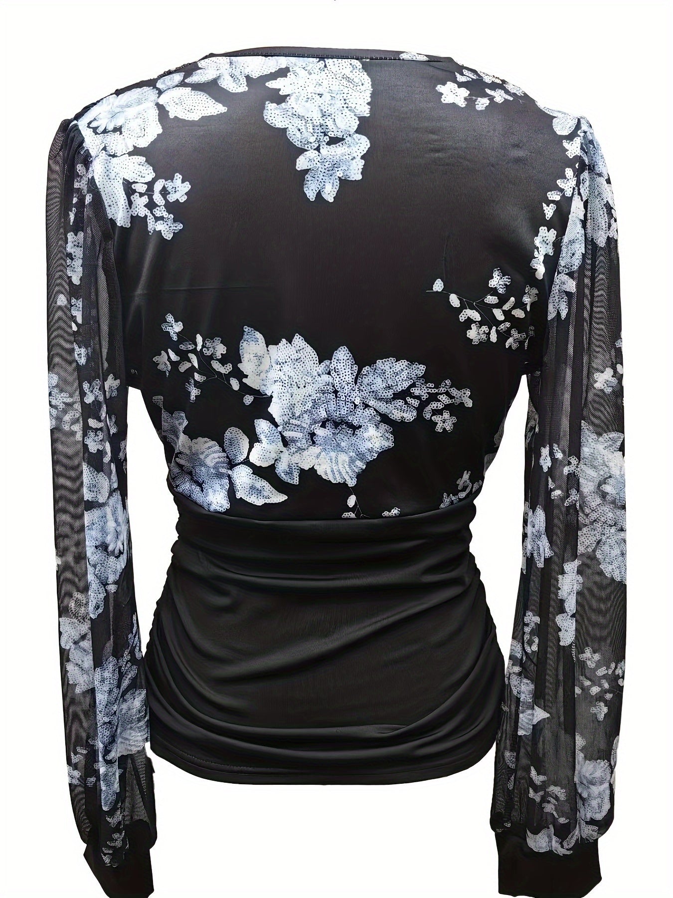 Maelis | Floral Sleeve Crossover Top