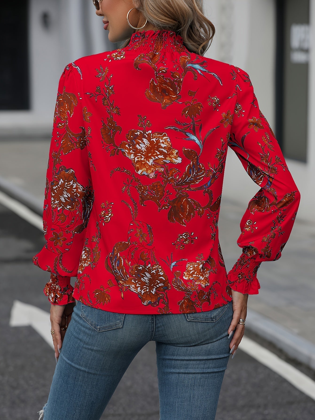 Veylisse | Floral Stand-Collar Shirt