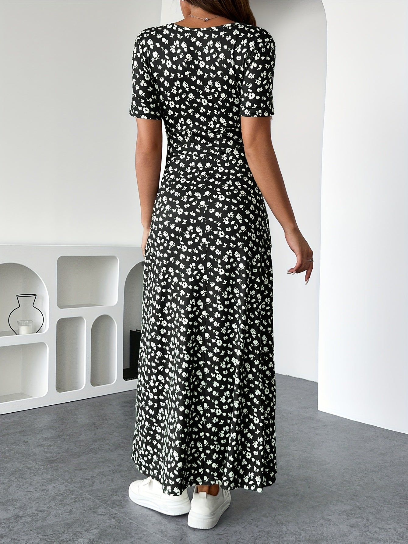 Solenne | Long Floral Dress