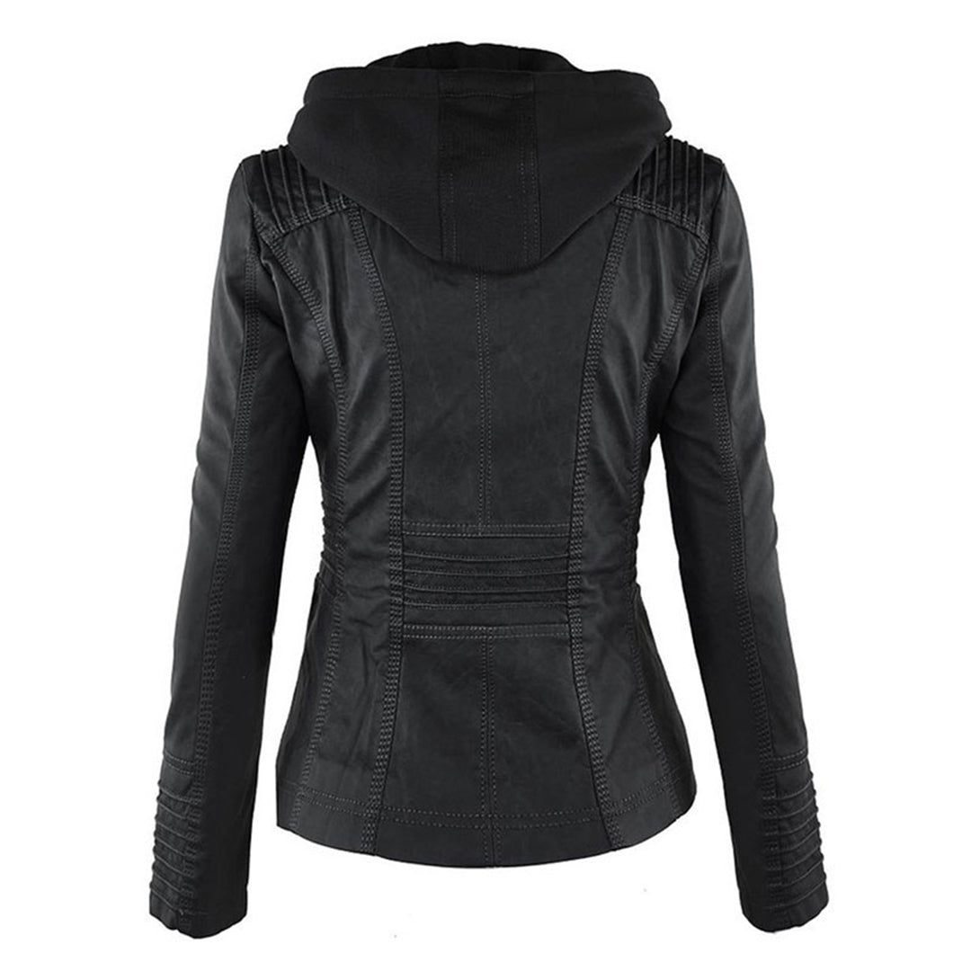 Renata | Hooded Leather Jacket