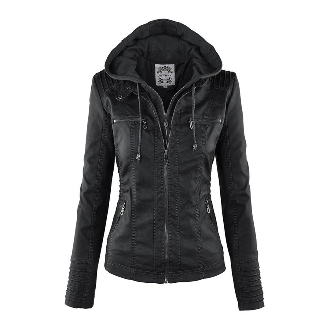 Renata | Hooded Leather Jacket