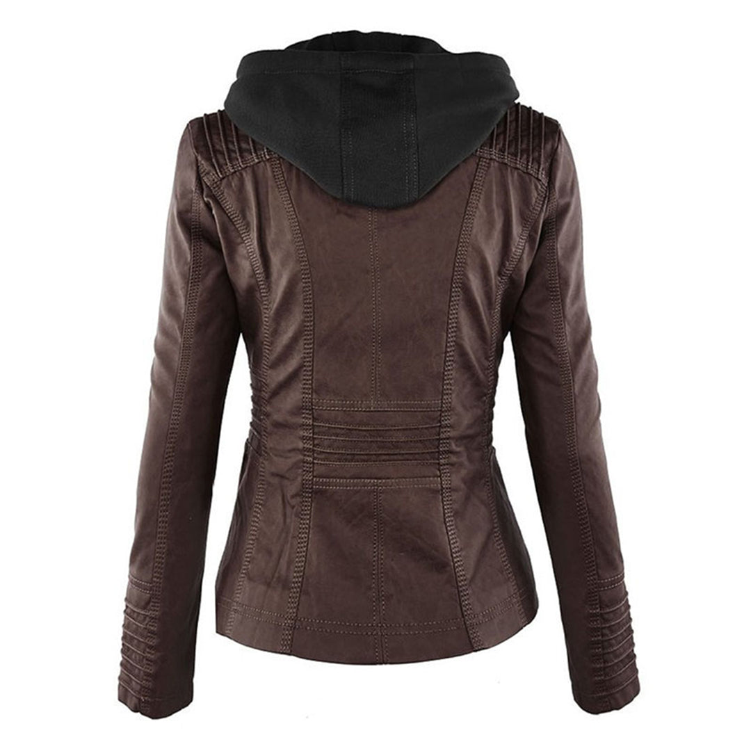 Renata | Hooded Leather Jacket
