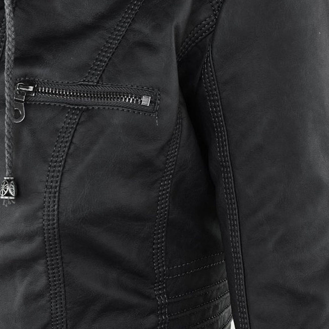 Renata | Hooded Leather Jacket