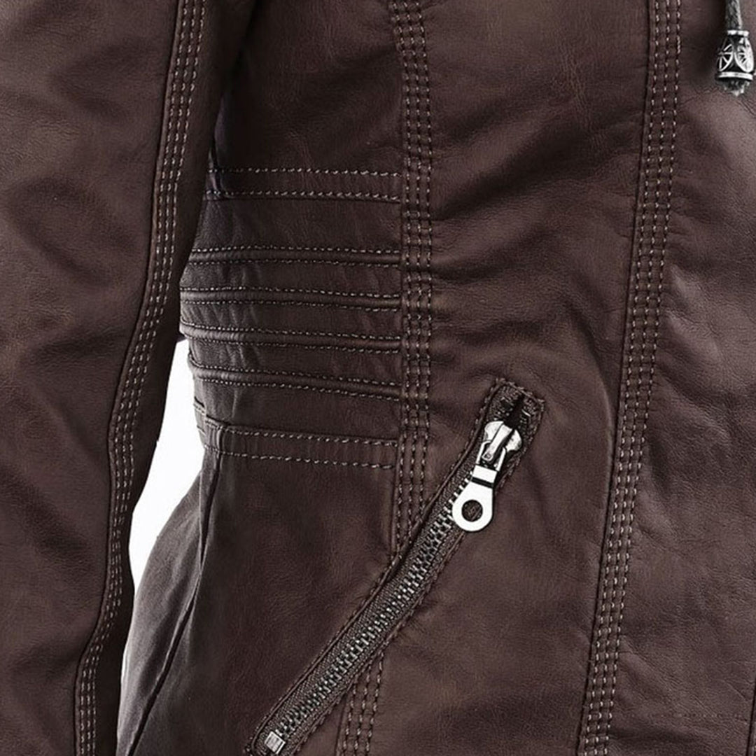 Renata | Hooded Leather Jacket