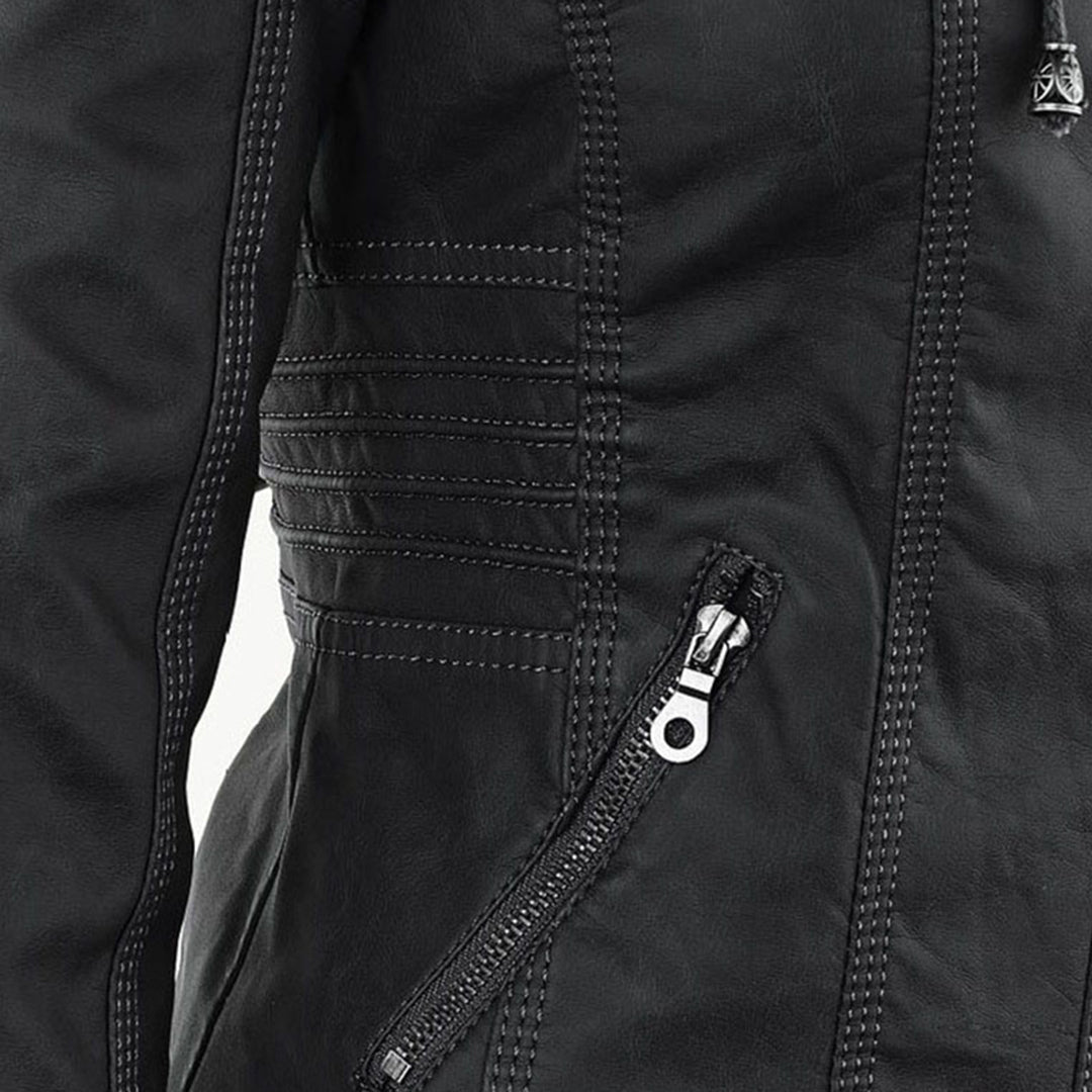 Renata | Hooded Leather Jacket