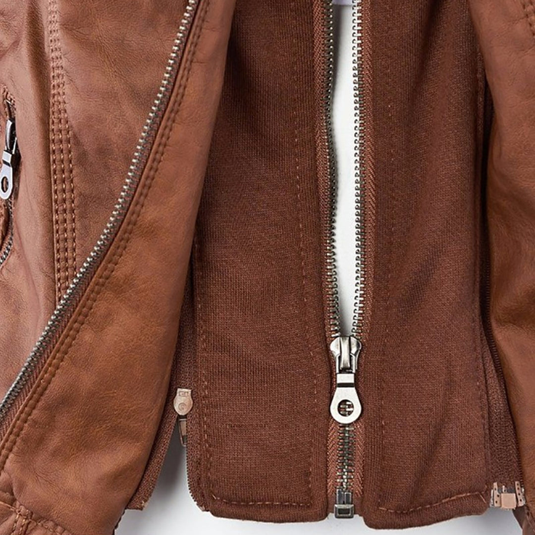 Renata | Hooded Leather Jacket