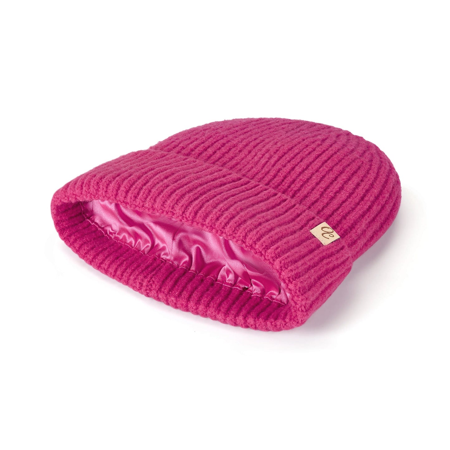 Satin Lined Beanie - Ella in Hot Pink