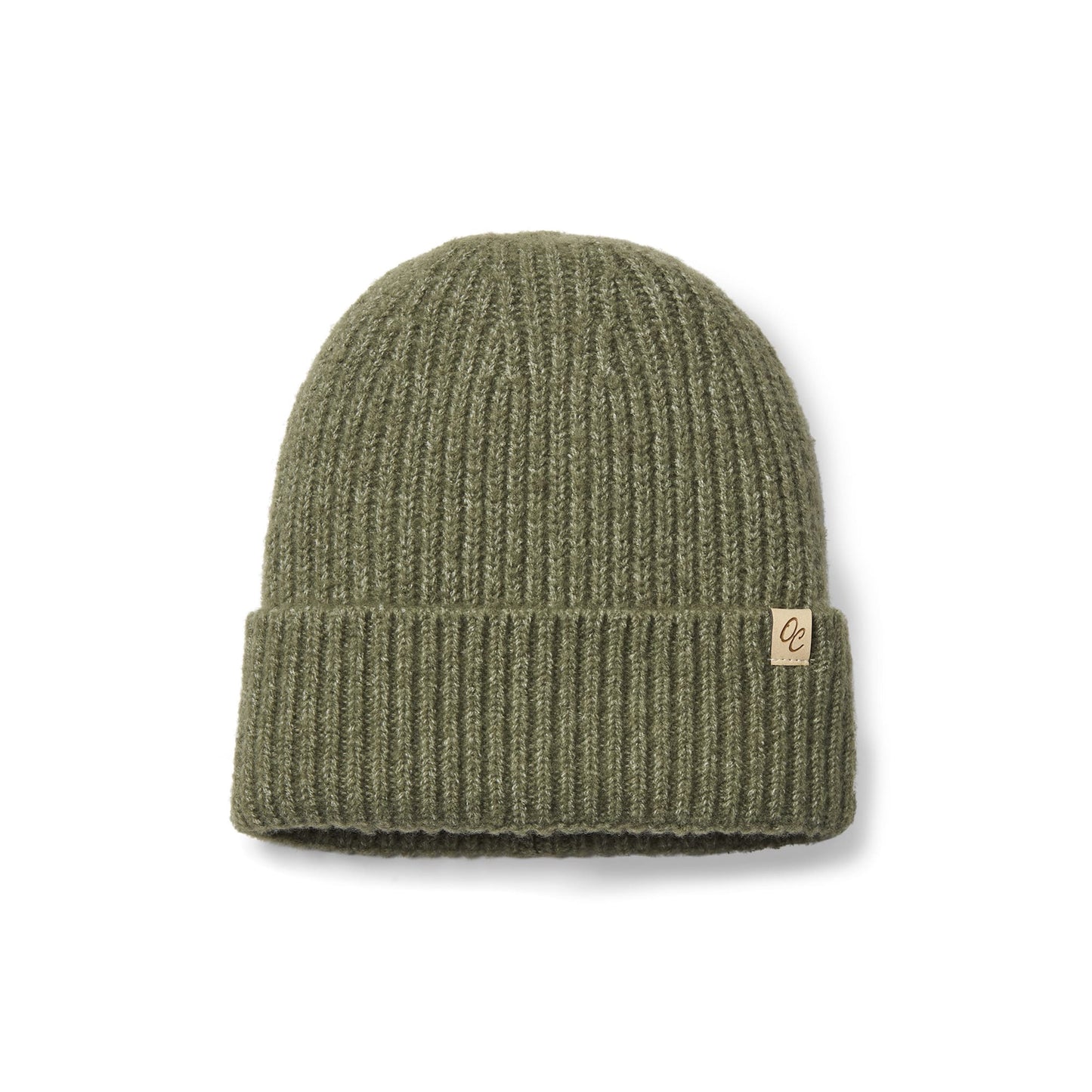 Satin Lined Knitted Beanie Hat - Ella in Olive Green