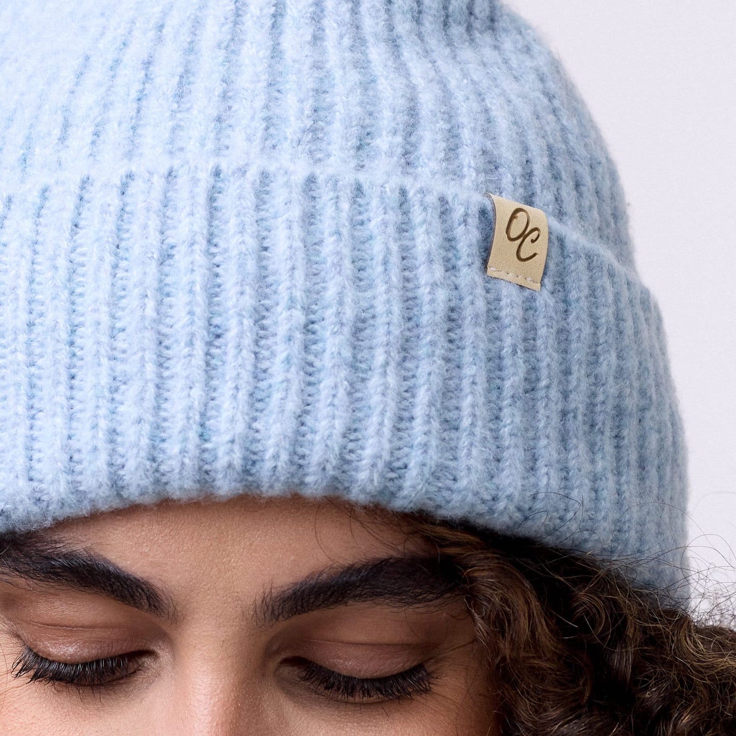 Satin Lined Beanie - Ella in Light Blue