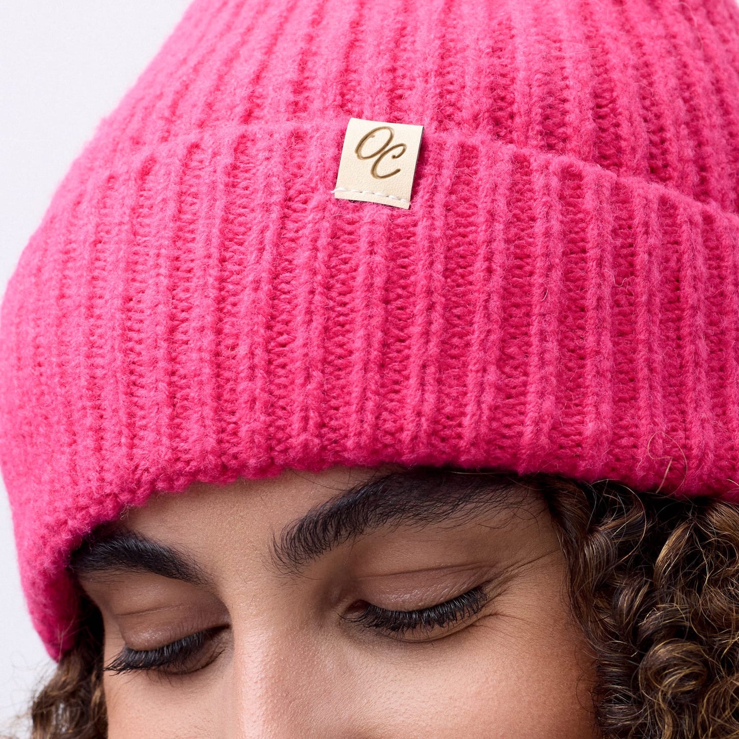 Satin Lined Beanie - Ella in Hot Pink