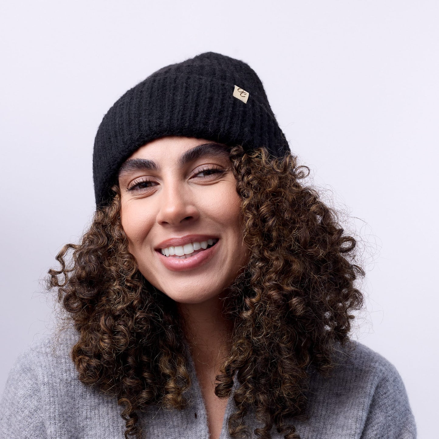 Satin Lined Beanie - Ella in Black