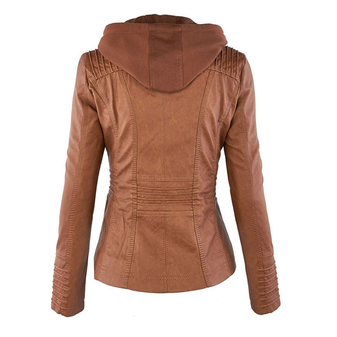 Renata | Hooded Leather Jacket