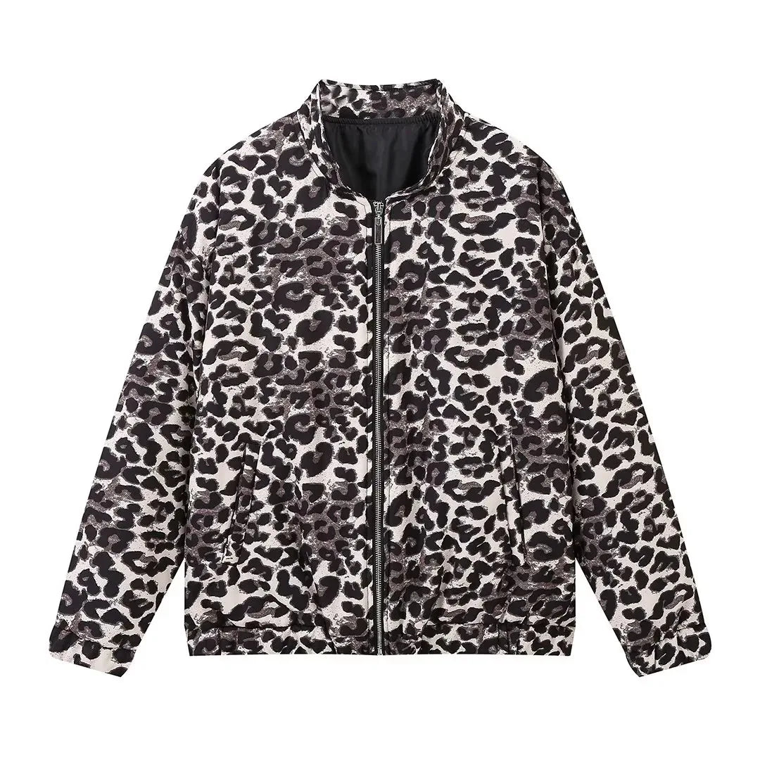 Selene | Leopard Print Bomber Jacket