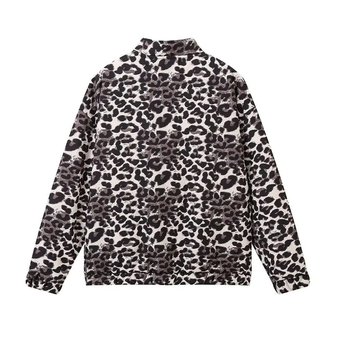 Selene | Leopard Print Bomber Jacket