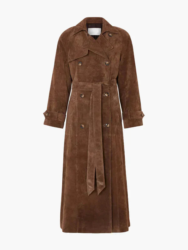 Alessandra | Suede Trench Coat