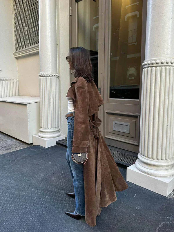 Alessandra | Suede Trench Coat
