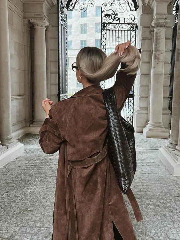 Alessandra | Suede Trench Coat