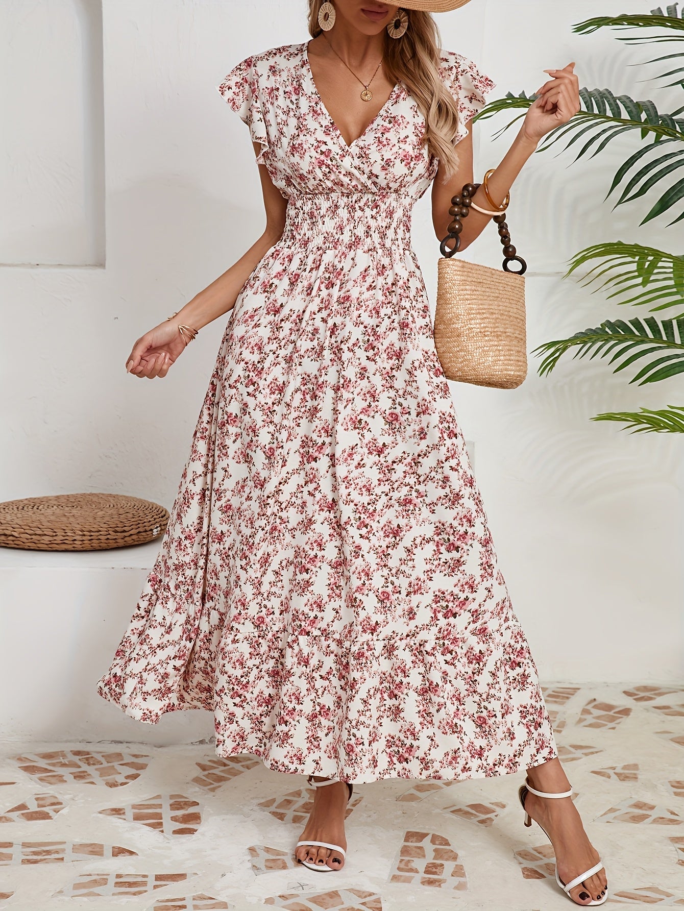 Evelisse | Long Floral Wrap Dress