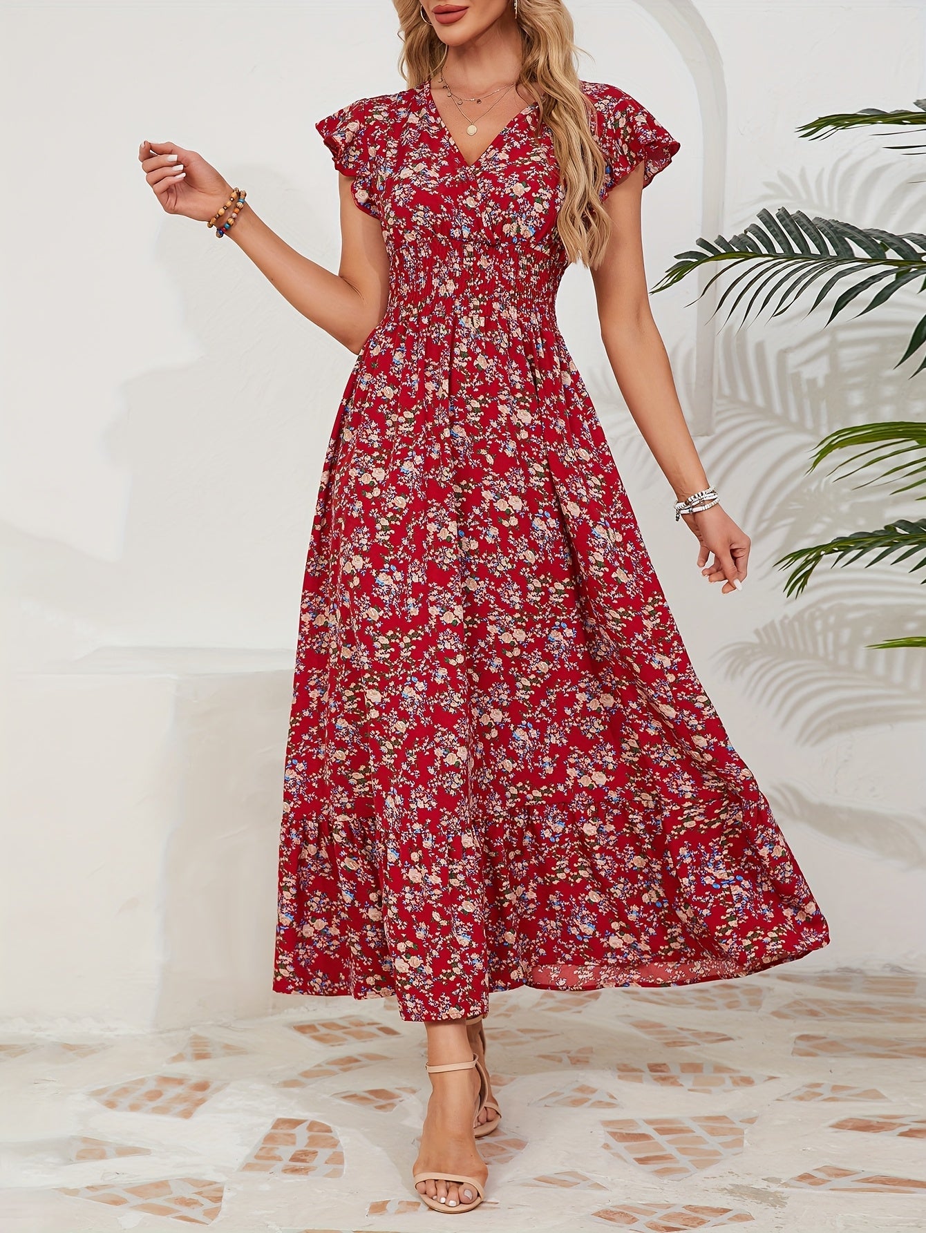 Evelisse | Long Floral Wrap Dress
