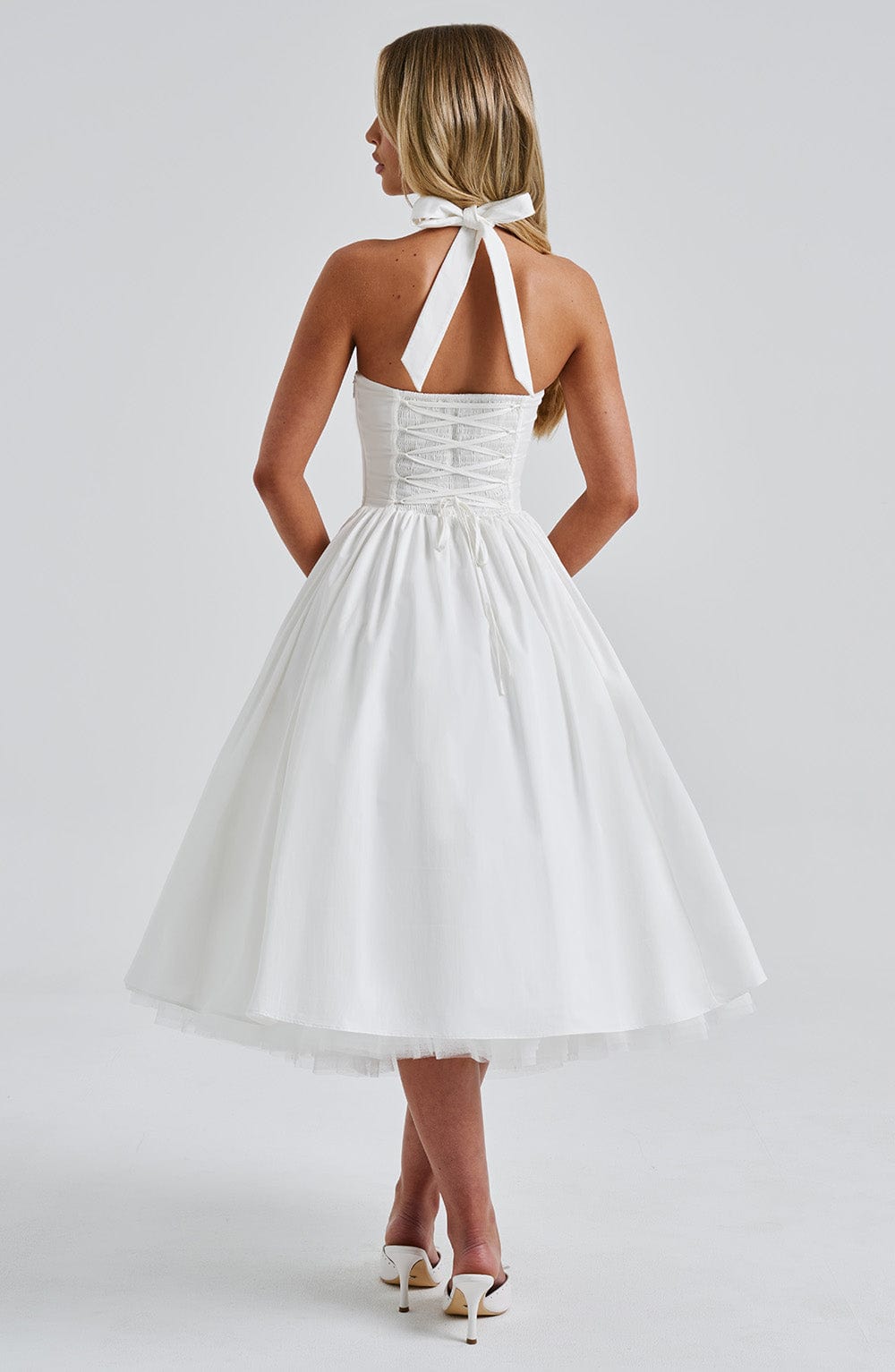 Valenne | Ivory Midi Halter Dress