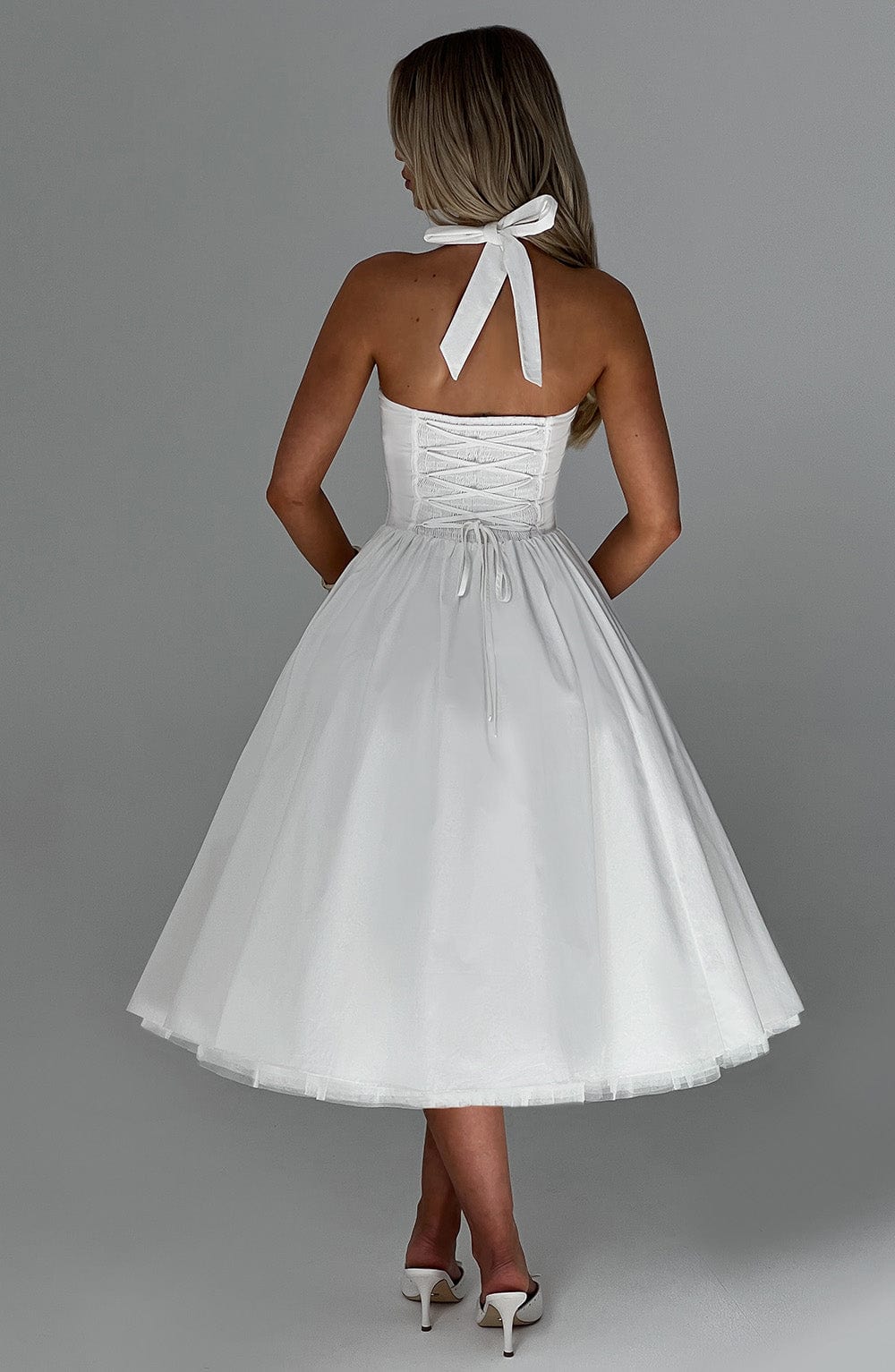 Valenne | Ivory Midi Halter Dress