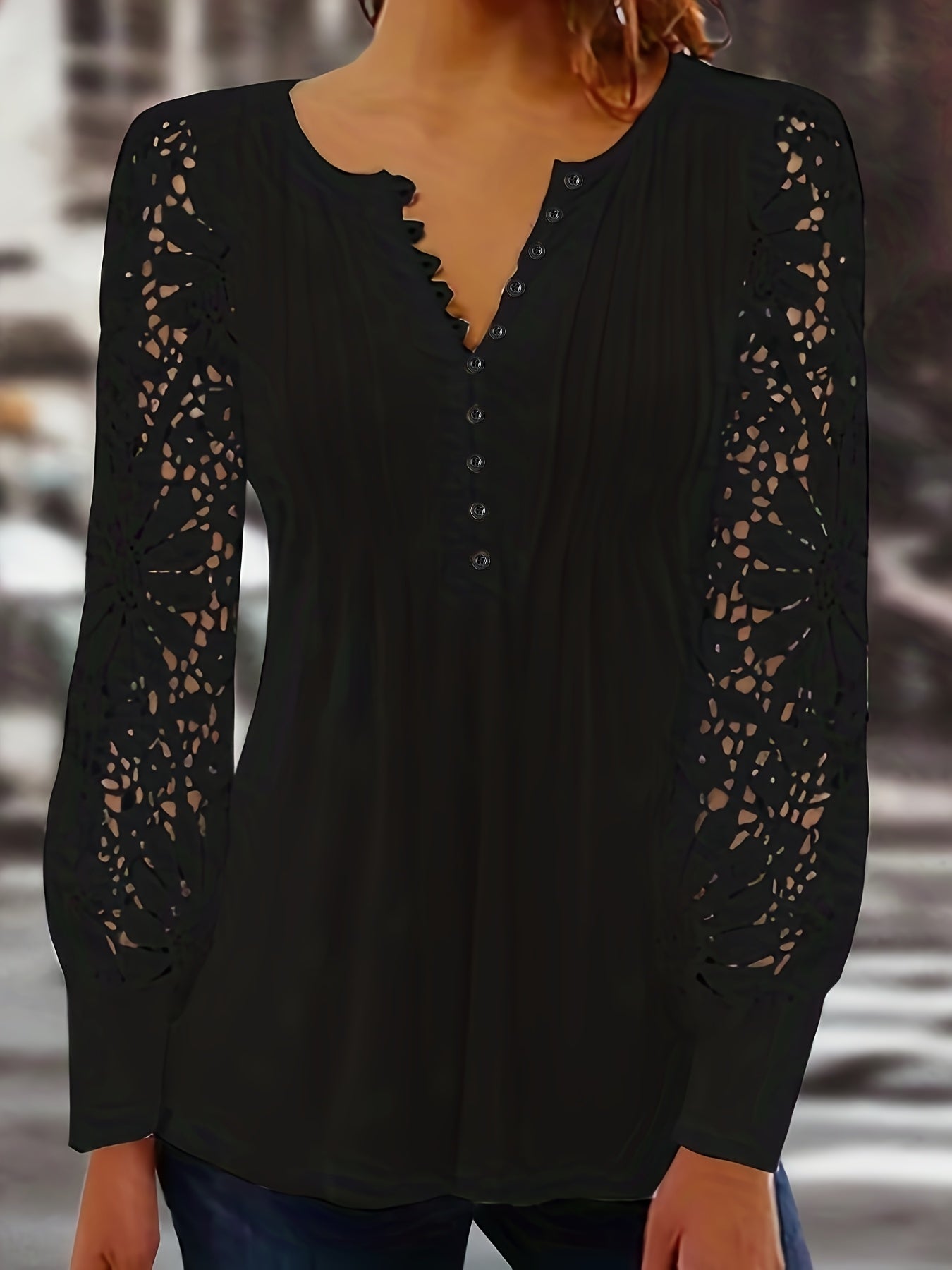 Elowen | Lace Sleeve Top
