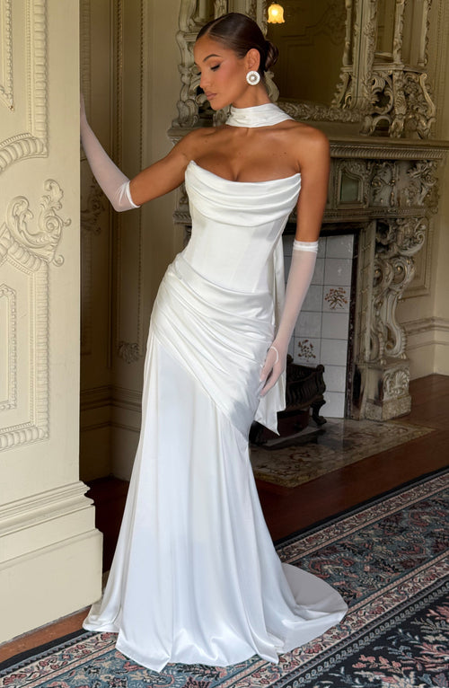 Serelith | Satin Ivory Maxi Gown