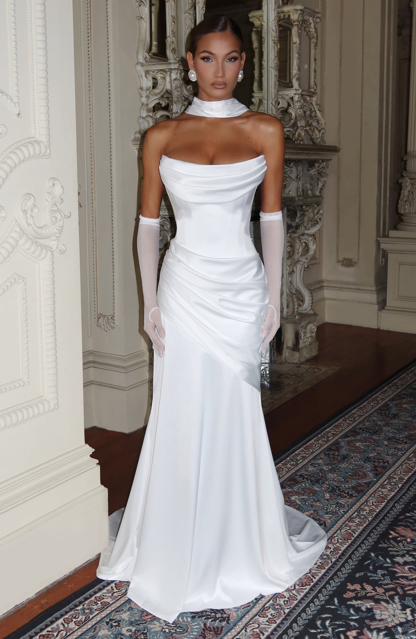 Serelith | Satin Ivory Maxi Gown