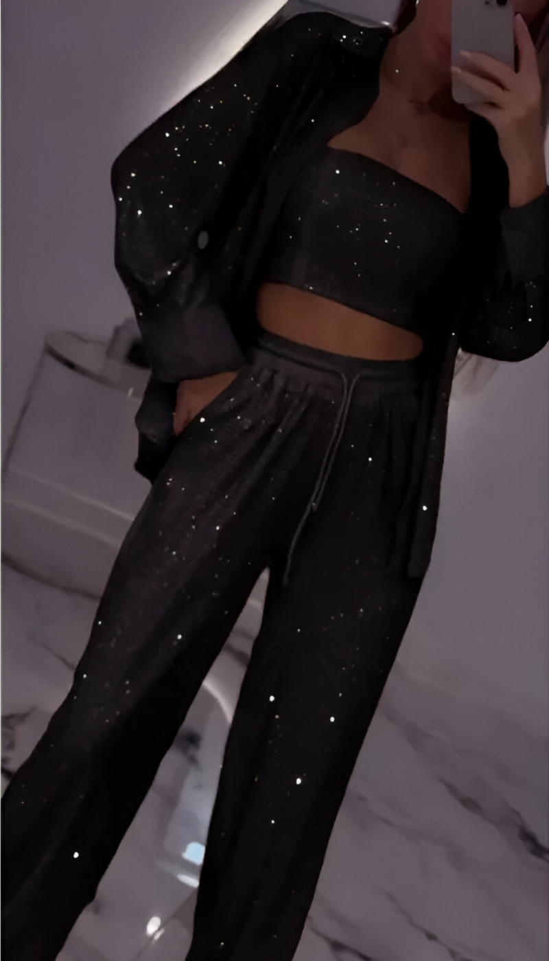 Nola | Modern sequin 3-piece lounge set