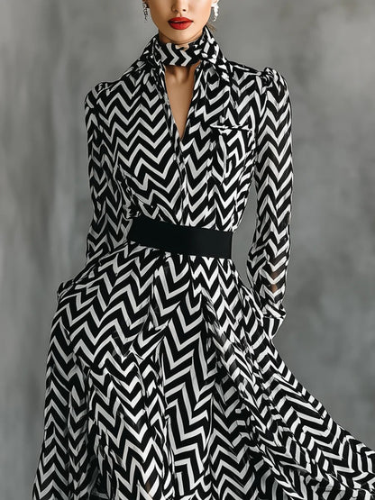 Ismara | Striped Chiffon Maxi Dress