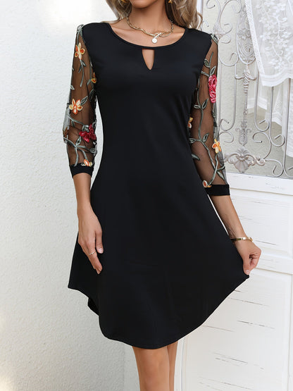 Élarisse | Elegant Floral Sleeve Dress