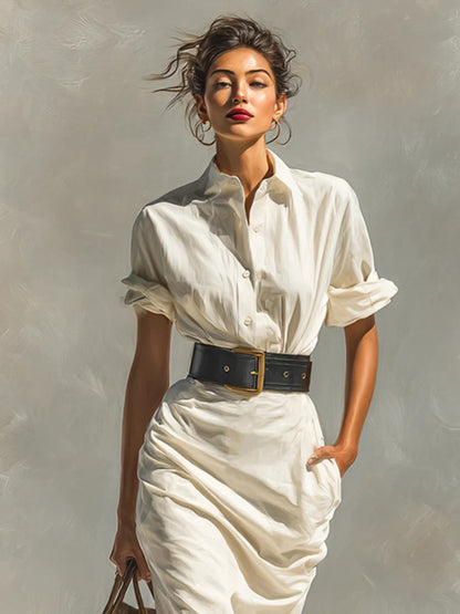 Aveline | Belted Midi Dress