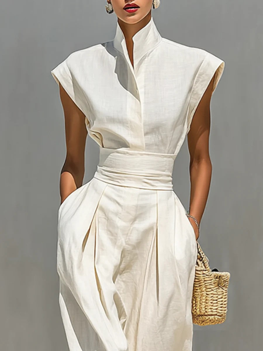 Orliane | Cotton Collar Maxi Dress