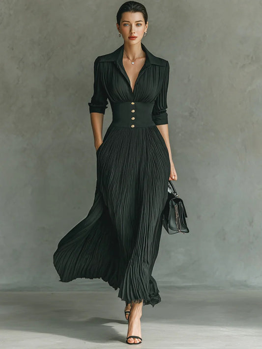 Arielle | Lapel Maxi Dress